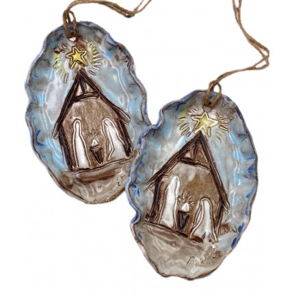 Nativity Ornament w/Jute String