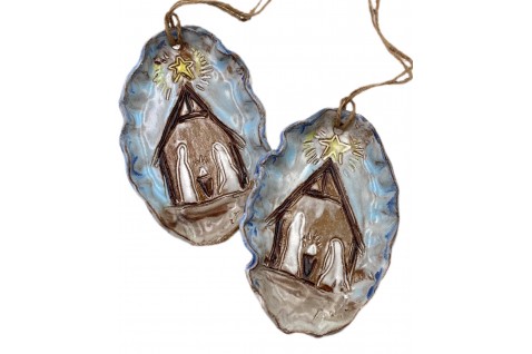 Nativity Ornament w/Jute String
