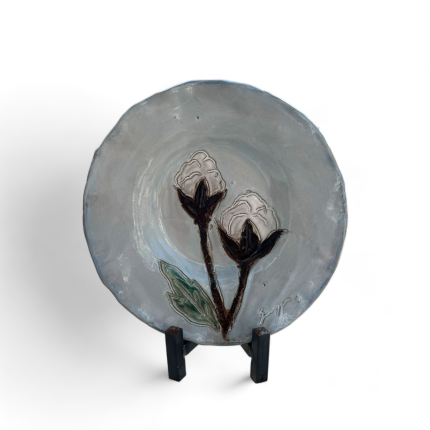 Cotton Boll Pasta Plate