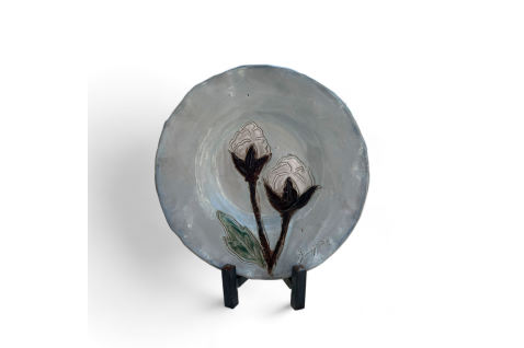 Cotton Boll Pasta Plate