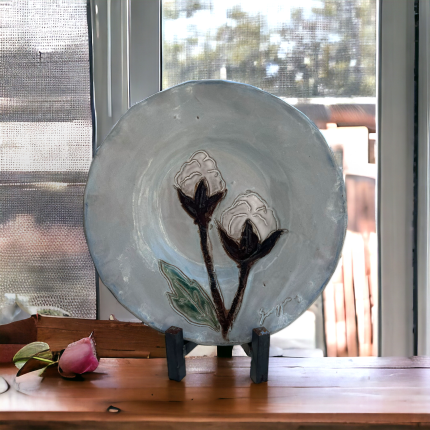 Cotton Boll Pasta Plate