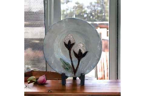 Cotton Boll Pasta Plate