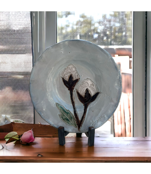 Cotton Boll Pasta Plate