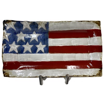 XLg Rectangle Server USA Flag  20" X 11" HOLIDAYS & CELEBRATIONS