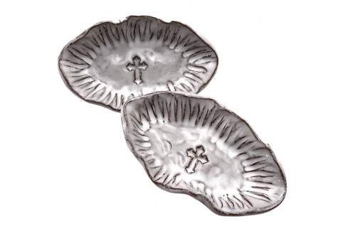 Oval Mini Ring Dish w/Cross Blurred Lines