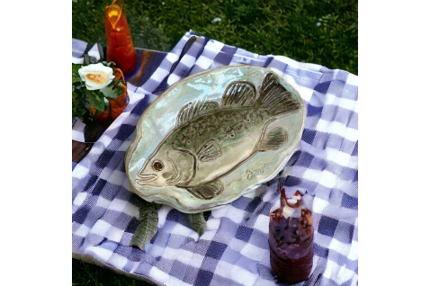  Spoon Rest w/Fish Bass