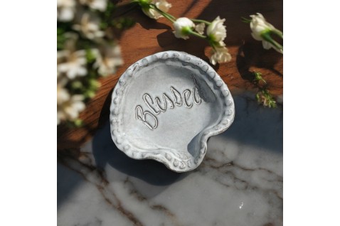 Mini Spoon Rest w/Blessed 4"