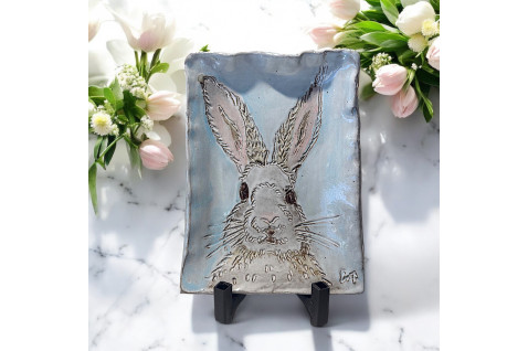 Bunny Face Tray 6" X 9"  Easter