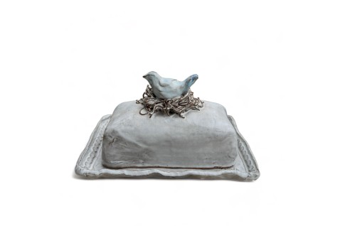 Butter Dish w/1 Bird on Nest