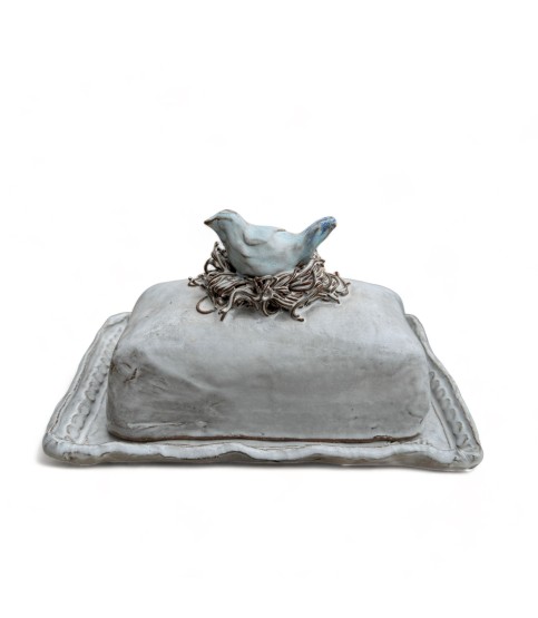 Butter Dish w/1 Bird on Nest