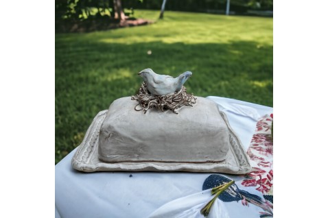 Butter Dish w/1 Bird on Nest