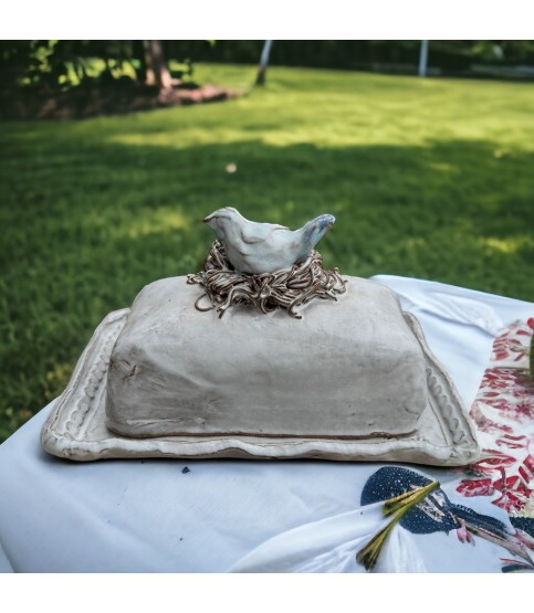Butter Dish w/1 Bird on Nest