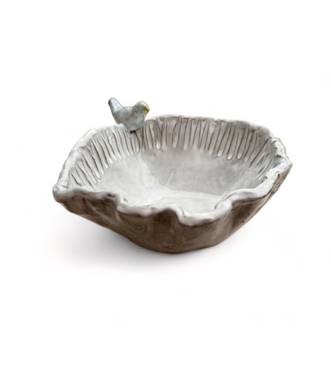 Corner Dip Bowl w/Bird