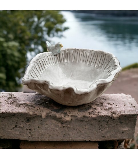 Corner Dip Bowl w/Bird