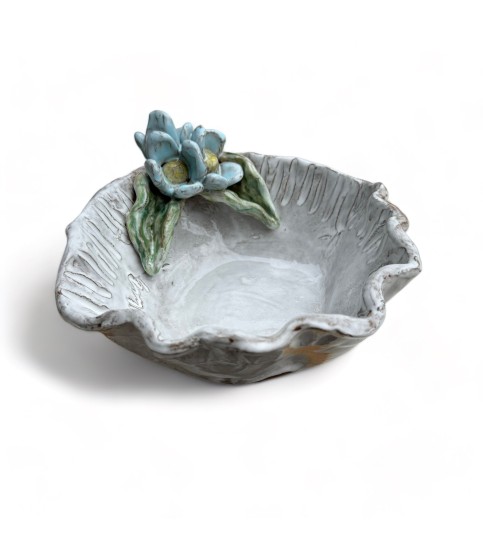 Corner Dip Bowl Blue Flowers