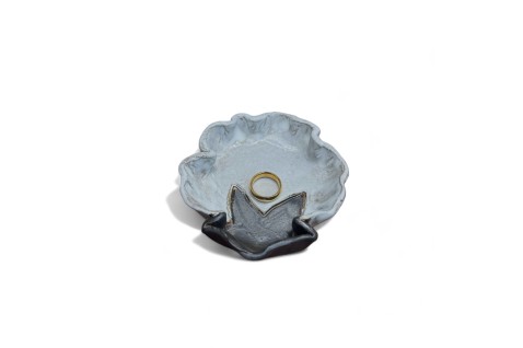 Cotton Boll Ring Dish 4"