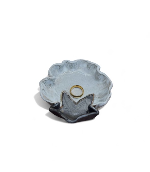 Cotton Boll Ring Dish 4"