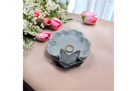 Cotton Boll Ring Dish 4"