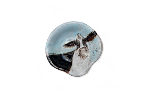 Mini Spoon Rest w/Cow 4"
