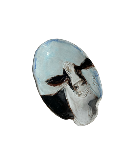 Spoon Rest w/Cow Blue