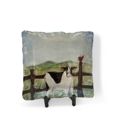 Holstein Cow 13" X 13" Tray