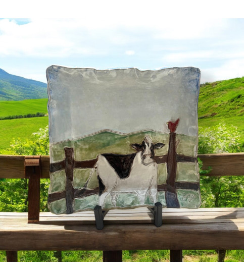 Holstein Cow 13" X 13" Tray