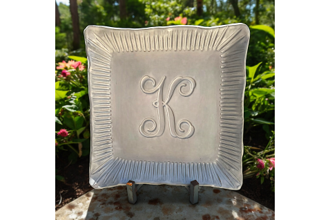 13" X 13" Single Intial Tray Script Letter