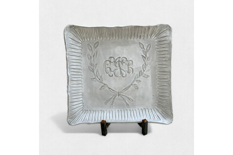 Monogram Tray with elegant Laurel Leaf design