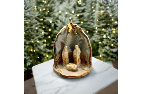 Nativity Scene w/22K Gold Star High Country Small