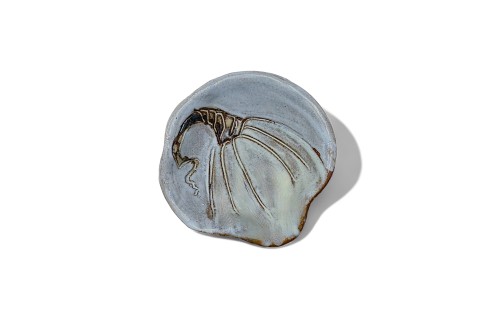 Mini Spoon Rest w/Antique White Pumpkin 4"