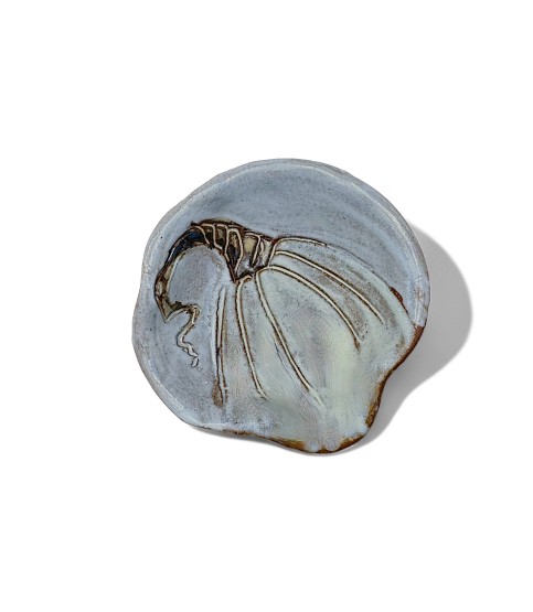 Mini Spoon Rest w/Antique White Pumpkin 4"
