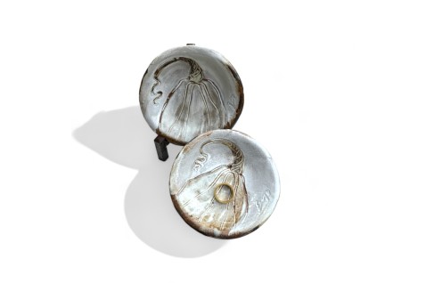 Ring Dish Pumpkin Antique White 4"