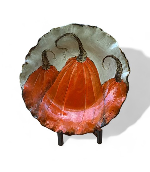 3 Pumpkin Bowl Orange Approx. 14" Diam. 