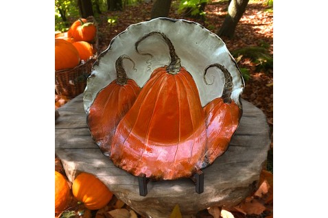3 Pumpkin Bowl Orange Approx. 14" Diam. 