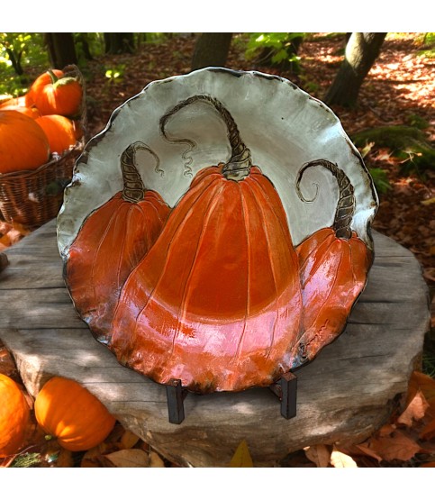 3 Pumpkin Bowl Orange Approx. 14" Diam. 