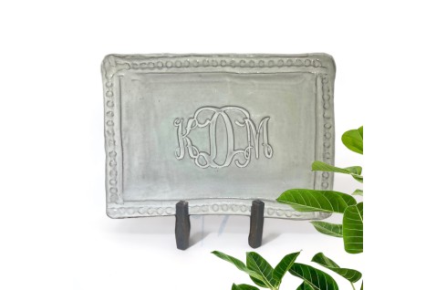 6x9-inch Savannah monogrammed tray for elegant personalized home decor
