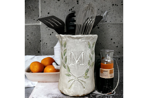 Utensil Holder  w/Initial