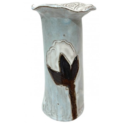 Vase 7.5" Tall w/Cotton Blue Background
