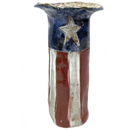 Vase 7.5" Tall Flag
