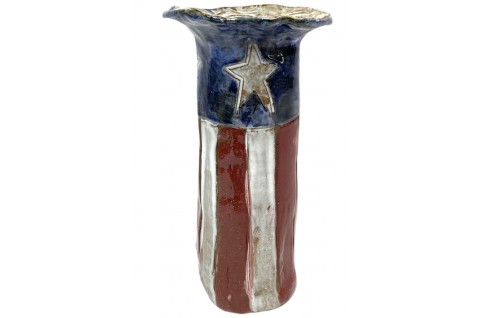 Vase 7.5" Tall Flag