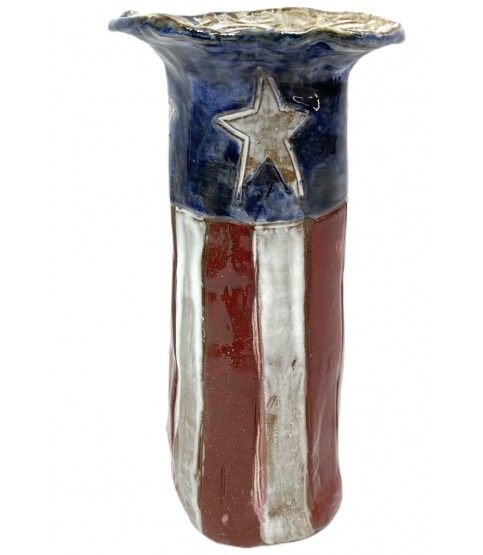 Vase 7.5" Tall Flag