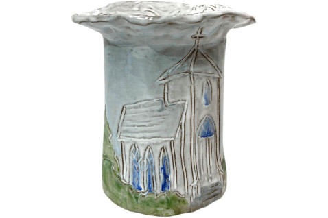 Vase 7" X 6" Church Design No. 2