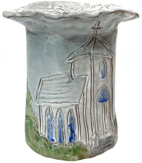 Vase 7" X 6" Church Design No. 2