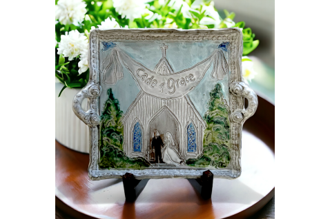 Wedding Bells Serving Tray by Dixie Pottery for an elegant and memorable touch to weddings and anniversaries