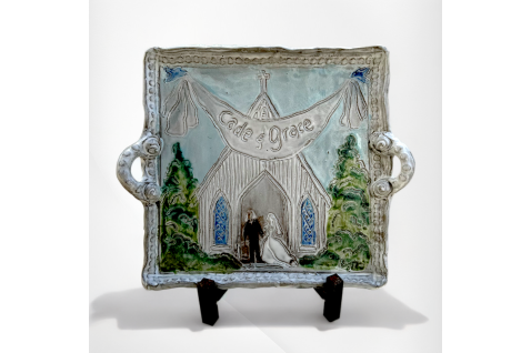 Wedding Bells Serving Tray by Dixie Pottery for an elegant and memorable touch to weddings and anniversaries