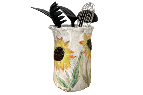 Utensil Holder - Sunflowers